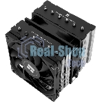 Кулер для процессора Thermalright Royal Knight 120 SE (4-pin PWM, 155мм, Ni/Cu, 6x6мм, 2x120мм, 66.17CFM/59CFM, 25.6dBA/26.1dBA, 1500RPM/1800RPM, S: 1200, 1700, 1851, 115X, AM4, AM5, silver, black)