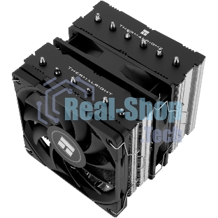 Кулер для процессора Thermalright Royal Knight 120 SE (4-pin PWM, 155мм, Ni/Cu, 6x6мм, 2x120мм, 66.17CFM/59CFM, 25.6dBA/26.1dBA, 1500RPM/1800RPM, S: 1200, 1700, 1851, 115X, AM4, AM5, silver, black)
