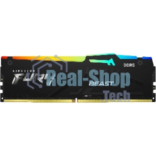 Оперативная память Kingston Fury Beast, DDR5, 32Gb (1x32Gb), 6000MHz, CL30, DIMM, с радиатором, RGb, черный