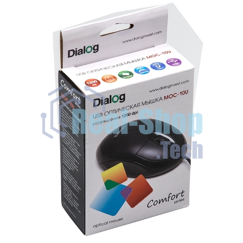 Мышь проводная Dialog Comfort MOC-10U черный, 1200 dpi, USB, кнопки - 3