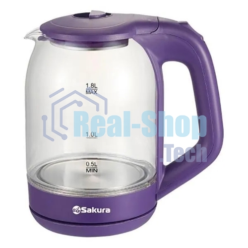 Чайник электрический SAKURA SA-2736V 1.8 л, стекло точечная подсв