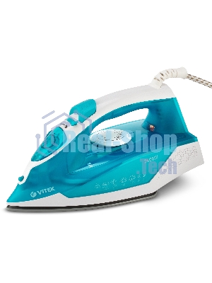 Утюг Vitek VT-8307 B синий/белый, 2400 Вт, 35 г/мин, 140 г/мин, 260 мл