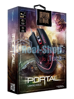 Мышь проводная Qumo Portal M39 черный, 3200 dpi, USB, кнопки - 6