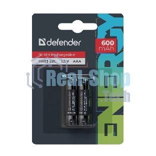 Аккумуляторная батарея Defender HR03-2BL 600 mAh ААА, Ni-MH, блистер, 2 шт.