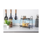 Этажерка настольная двухуровневая Mallony L’ordine Nero, 31,5*17*33 см