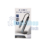 Кард-ридер Type-C/USB-A (3.1) Gembird 5в1: 2xUSB 2.0, USB3.1, SD/TF, кабель 10 см, алюминий