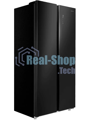Холодильник Maunfeld MFF177NFB Slim Inverter черный двухкамерный 352/198л морозилка слева, No Frost, Side by Side