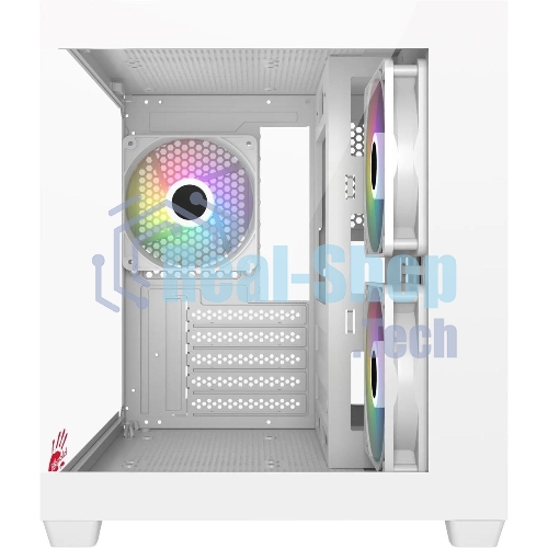Компьютерный корпус Bloody CC-121 белый без БП mATX 7x120мм 1xUSB2.0 1xUSB3.0 audio