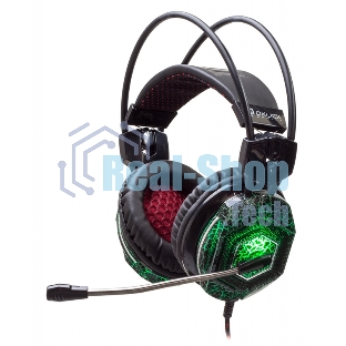 Гарнитура Oklick HS-L500G зелёный/чёрный, проводная, USB/3.5 мм