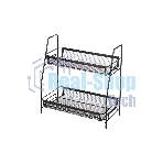 Этажерка настольная двухуровневая Mallony L’ordine Nero, 31,5*17*33 см