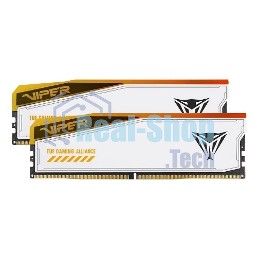 Оперативная память Patriot Viper Elite 5 TUF Gaming, DDR5, 32Gb (2x16 GB), 6000 MHz, CL36, DIMM, радиатор, RGB, белый