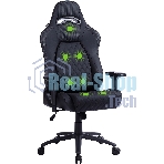 Кресло игровое Cactus CS-CHR-130-M, массажное, с подголовником, черный