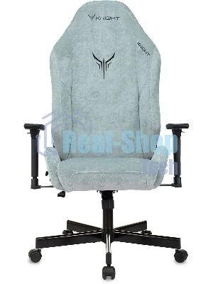 Кресло игровое Бюрократ Knight N1 Fabric серо-голубой Light-28 с подголов. крестовина металл