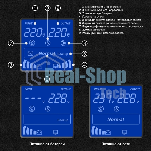 Источник бесперебойного питания (инвертор, синус, для котла) ExeGate SineTower SN-2000.LCD.AVR.3SH.1C13.RJ.USB 2000VA/1600W, чистая синусоида, LCD дисплей, AVR, 3*Schuko+1*C13, RJ45/11, USB, линейно-интерактивный, черный