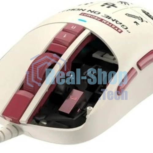 Мышь беспроводная/проводная A4Tech Bloody R72 Ultra Duo белый/красный/рисунок, 20000 dpi, USB Type-A/Type-C, радиоканал, кнопки-7
