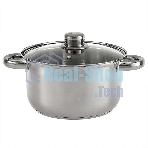Кастрюля WEBBER BE-157/2 из нержавеющей стали со стеклянной крышкой d=20; 3.5 л (12)