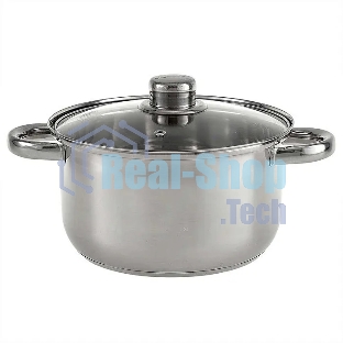 Кастрюля WEBBER BE-157/2 из нержавеющей стали со стеклянной крышкой d=20; 3.5 л (12)