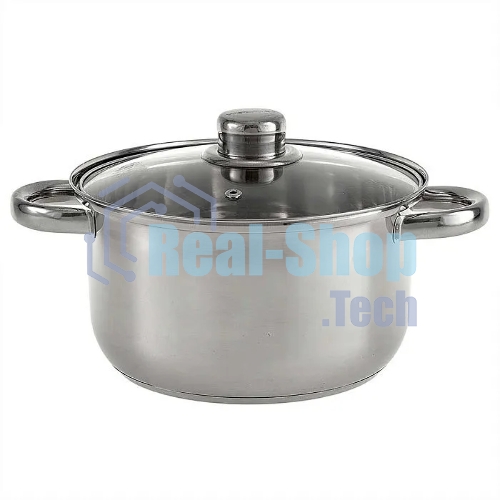 Кастрюля WEBBER BE-157/2 из нержавеющей стали со стеклянной крышкой d=20; 3.5 л (12)