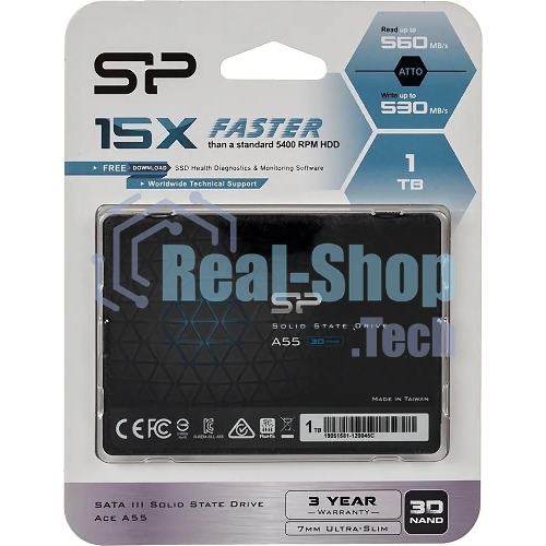 Накопитель SSD Silicon Power Ace A55, 1Tb, SATA III, 2.5