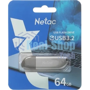 Флешка USB Netac U352 (NT03U352N-064G-32PN), 64Gb, USB 3.0, R/W 110/50, серебристый