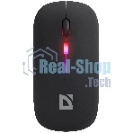 Мышь беспроводная Defender Coda MB-261 черный, 1600 dpi, радиоканал, Bluetooth, USB, кнопки - 4