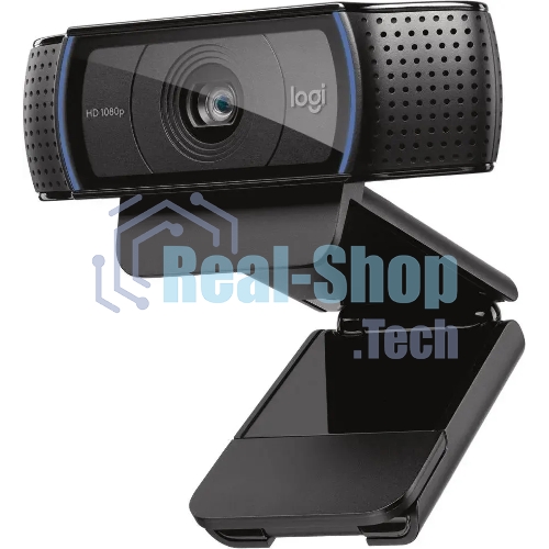 Веб-камера Logitech C920 1920x1080, 30 кадр/с, USB Type-A, микрофон (2 шт, шумоподавление), автоматическая фокусировка, автоосвещение, универсальное крепление