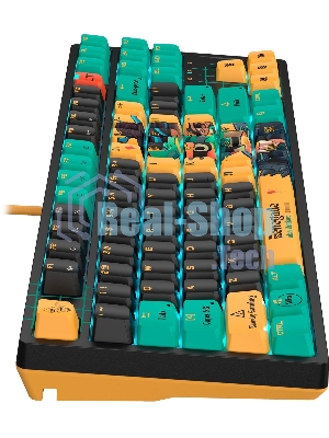 Клавиатура A4Tech Bloody AT87 Renegade проводная USB черный/зеленый