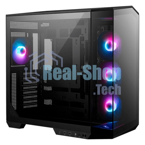 Компьютерный корпус MSI MAG Pano 100R PZ, Mid Tower, ATX, 2xUSB 3.2 Gen 1, 1xUSB 3.2 Gen2 Type-C, 3x120мм ARGb Reverse Blade Fan, 1x120мм ARGb Fan, ARGb+PWM Control Board,Tempered Glass Window, Brown Box