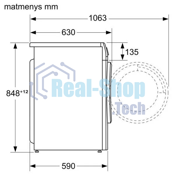 Стирально-сушильная машина Bosch WNA134L0SN белый, загр.фронтальная, макс.: 8кг, 1400 об/мин, класс: A