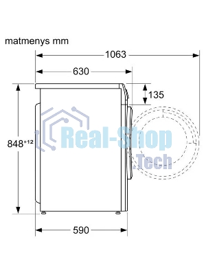 Стирально-сушильная машина Bosch WNA134L0SN белый, загр.фронтальная, макс.: 8кг, 1400 об/мин, класс: A