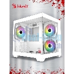 Компьютерный корпус Bloody CC-121 белый без БП mATX 7x120мм 1xUSB2.0 1xUSB3.0 audio