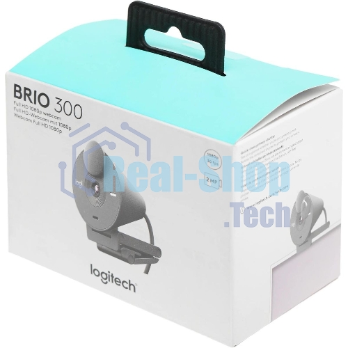 Веб-камера Logitech Brio 300 1920x1080, 30 кадр/с, USB Type-C, микрофон (шумоподавление), автоматическая фокусировка, автоосвещение, универсальное крепление