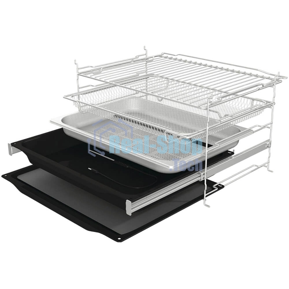 Встраиваемая электрическая духовка Gorenje BFS6148B, объем 77 л, макс. температура 230 градусов, сенсорное/поворотное управление, Wi-Fi, пар (FullSteam), сувид, AirFry, автоматические программы, телескопические направляющие на одном уровне, термощуп, динамическая система охлаждения, многоуровневое приготовление, PerfectGrill, энергоэффективность А+, черный