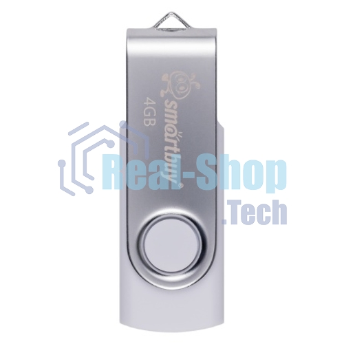 Флешка USB SmartBuy Twist White (SB004GB2TWW), 4GB, USB 2.0, R/W 15/5, белый