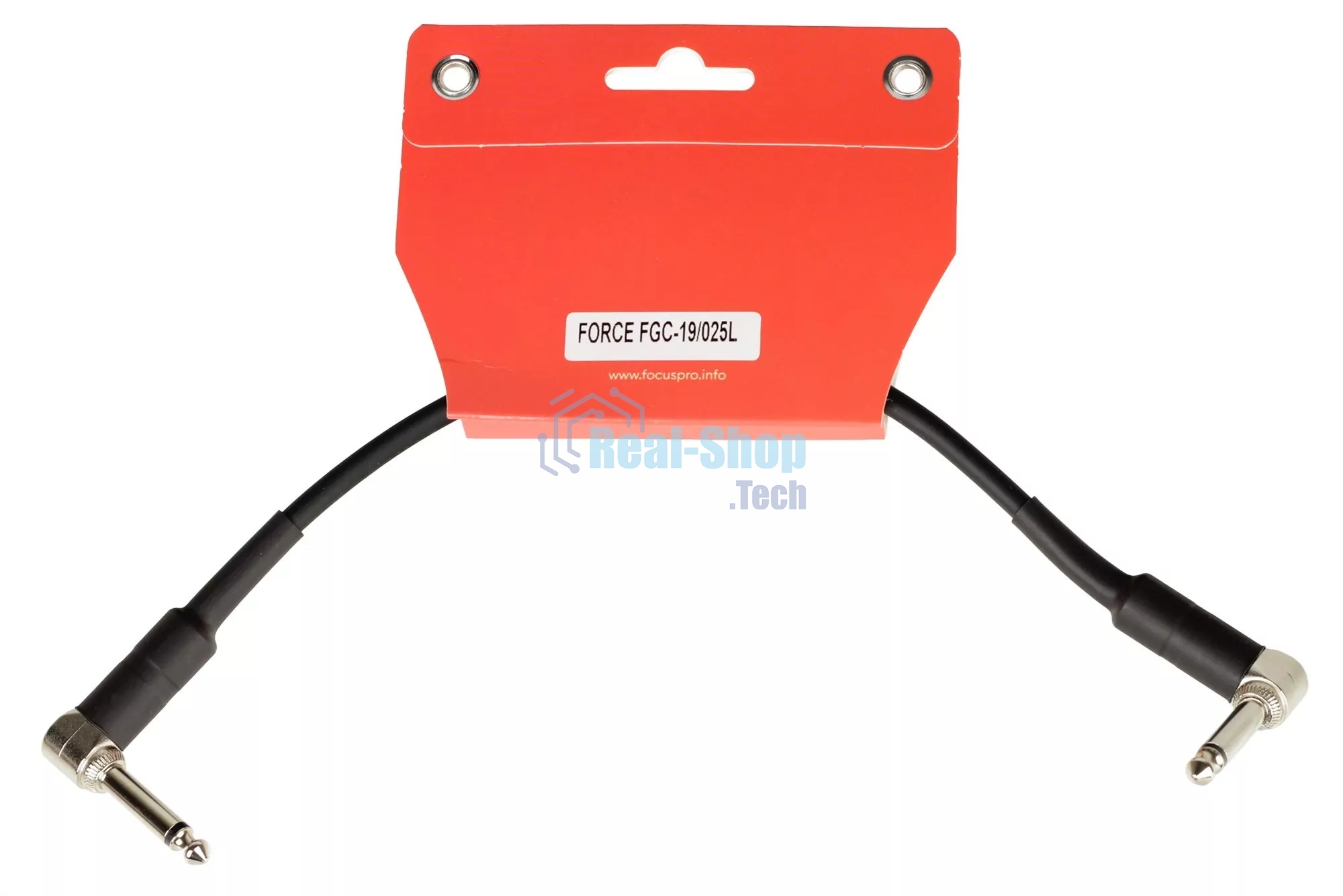 Инструментальный кабель FORCE FGC-19/025L Jack - Jack, угловые штекеры, 0,25 м
