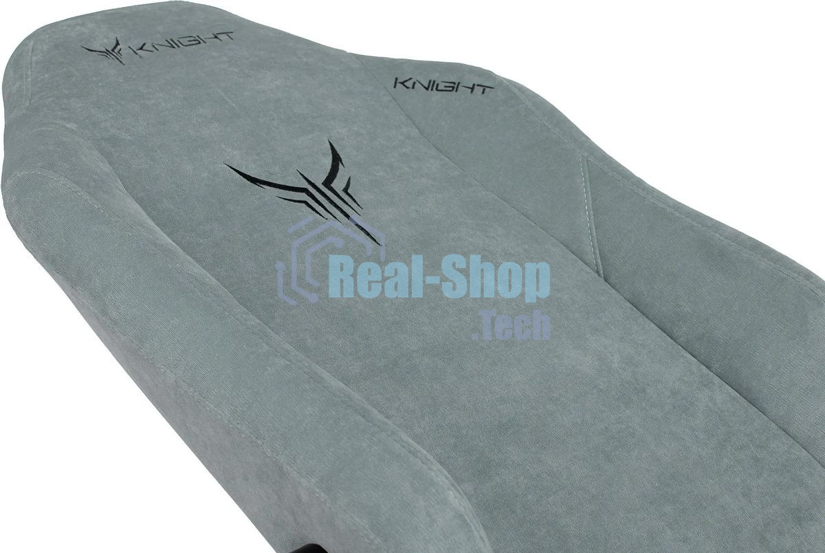 Кресло игровое Бюрократ Knight N1 Fabric серо-голубой Light-28 с подголов. крестовина металл
