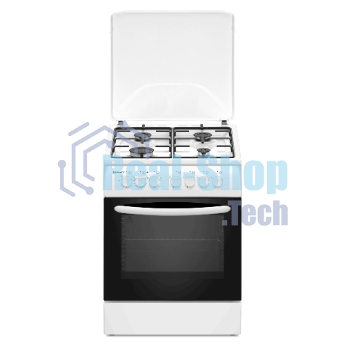 Плита комбинированная Kraft KF-FSK6402EW белый, конфорок 4 шт, духовка 70 л, 60 см x 87 см x 63 см