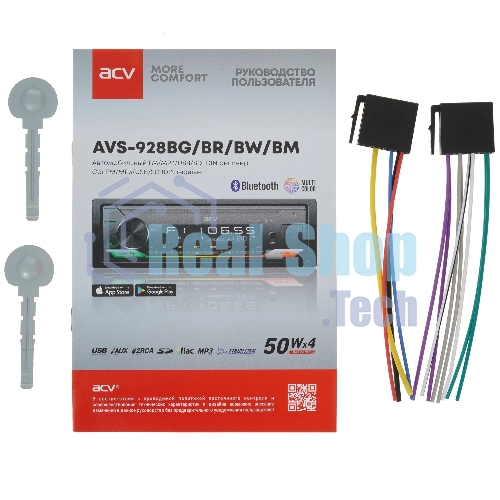 Автомагнитола ACV AVS-928BR, 1 DIN, Bluetooth, USB Type-A, AUX