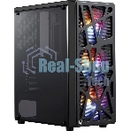 Компьютерный корпус Aerocool/Formula MANA черный без БП ATX 6x120мм 2xUSB 2.0 1xUSB 3.0 audio bott PSU
