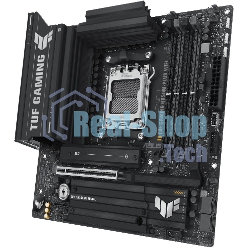 Материнская плата ASUS TUF GAMING B850M-PLUS WIFI, AM5, AMD B850, 4xDDR5, 4xSATA, 3xM.2, 1xPCIe 4.0 x16, 1xHDMI, 1xDP, 1x 2.5Gb LAN, 1xUSB-C 20Gbps, 3xUSB-A 10Gbps, 4xUSB-A 5Gbps, 4xUSB-A 2.0, 7.1, micro-ATX