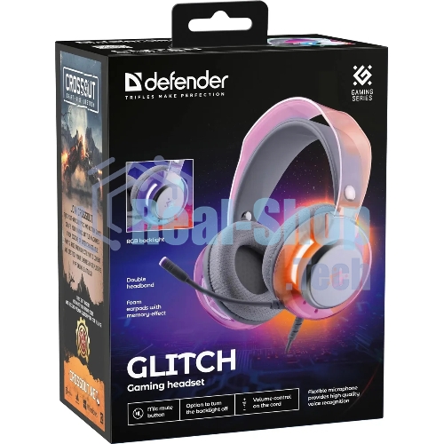 Игровая гарнитура Defender Glitch белый, RGb