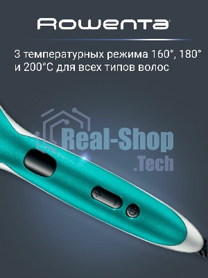 Расческа-выпрямитель Rowenta CF5820F0 черный/зеленый, 200 °C, 3 режима