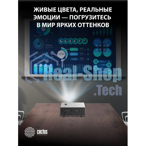 Проектор Cactus CS-C4.SG DLP 45600Lm (1920x1080) 800000:1 ресурс лампы:25000часов 1xUSB typeA 1xHDMI 6.8кг