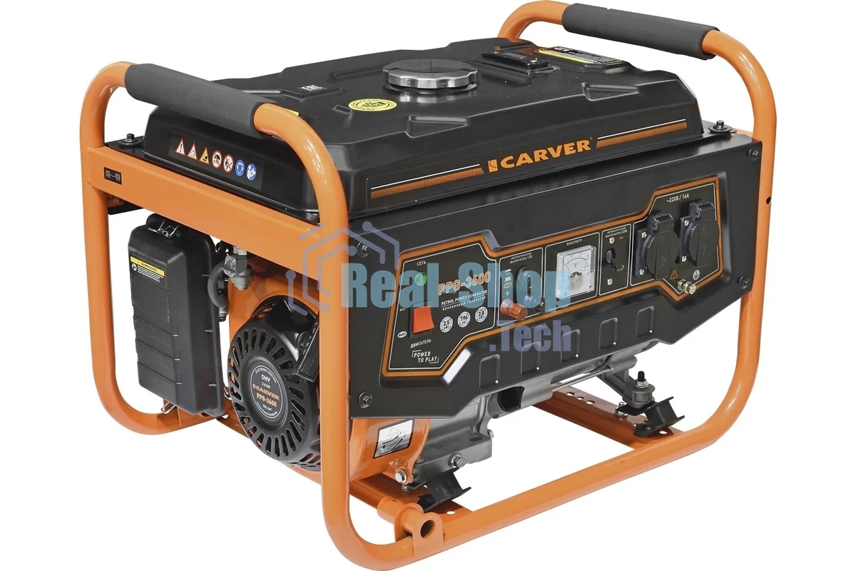 Электрогенератор бензиновый Carver PPG-3600, 2.8 кВт, 67 дБ, 40 кг