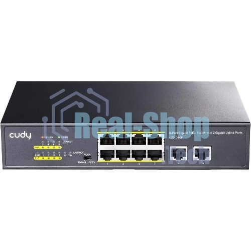 Коммутатор Cudy GS1010P, 8×1 Гбит/с, 2×1 Гбит/с