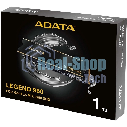 Накопитель SSD ADATA LEGEND 960, 1Tb, PCIe 4.0 x4, M.2 2280, NVMe, R/W 7400/6000, с радиатором
