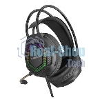 Проводные наушники Borofone BO105 Thunder черный, полноразмерные, RGB-подсветка