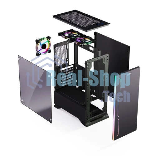 Компьютерный корпус ABR Robin I (1хUSB 3.0, 2хUSB 2.0, HD Audio, 3xRGb Fan, ATX, Micro-ATX)
