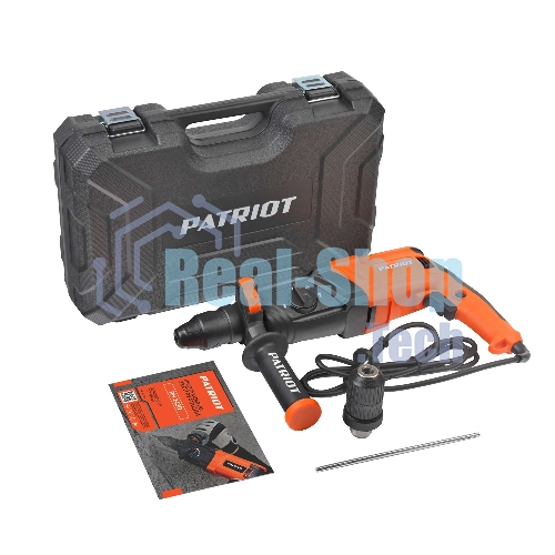Перфоратор Patriot RH 243Q, SDS+, мощность 770 Вт, 2.6 Дж, 3 режима работы, быстросменный патрон QCC, макс.диаметр 24мм, глубиномер, кейс