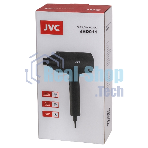 Фен JVC JHD011 черный, 1600 Вт